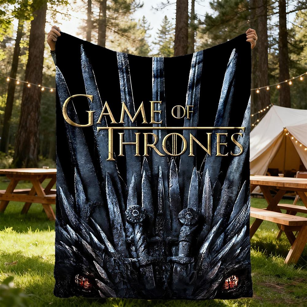 1PC Game of Thrones Outdoor Blanket Lightweight Flannel, Soft & Warm, All-Season, Outdoor, Camping, Living Room, Office, L1106082