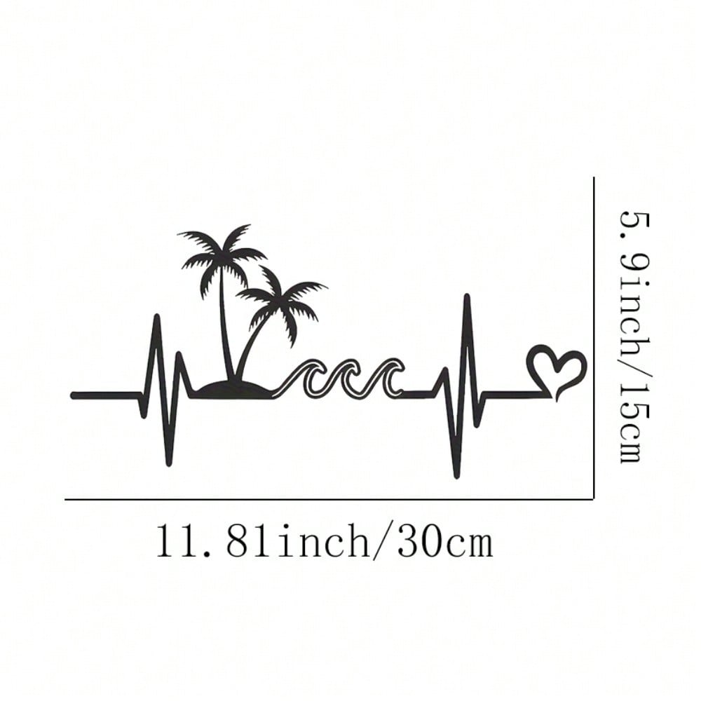 

Metal Wall Art Beach Palm Tree Wave Wall Hanging Decor Sculpture Gift різнокольоровий
