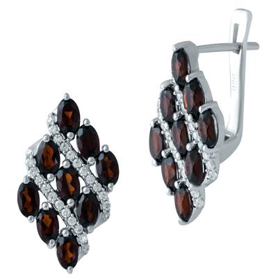 Silberohrringe mit natürlichem Granat 5,439 ct (1938539)