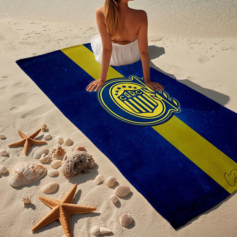Rosario Central Crest Microfiber Beach Towel, Lightweight And Quick-Dry, for Summer Travel, Beach Essential, Swimming Pool