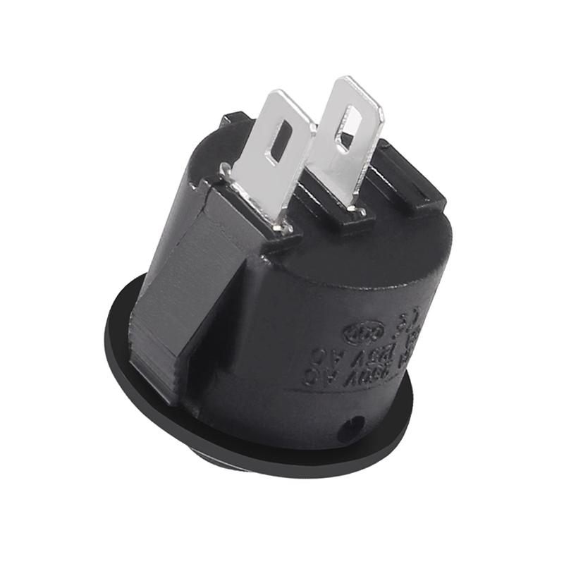 5PCS Black 2 Pin ON/OFF Round Rocker Switches 20mm Diameter Plastic Push Power Button Switch Toggle Switch 6A/250VAC 10A125VAC