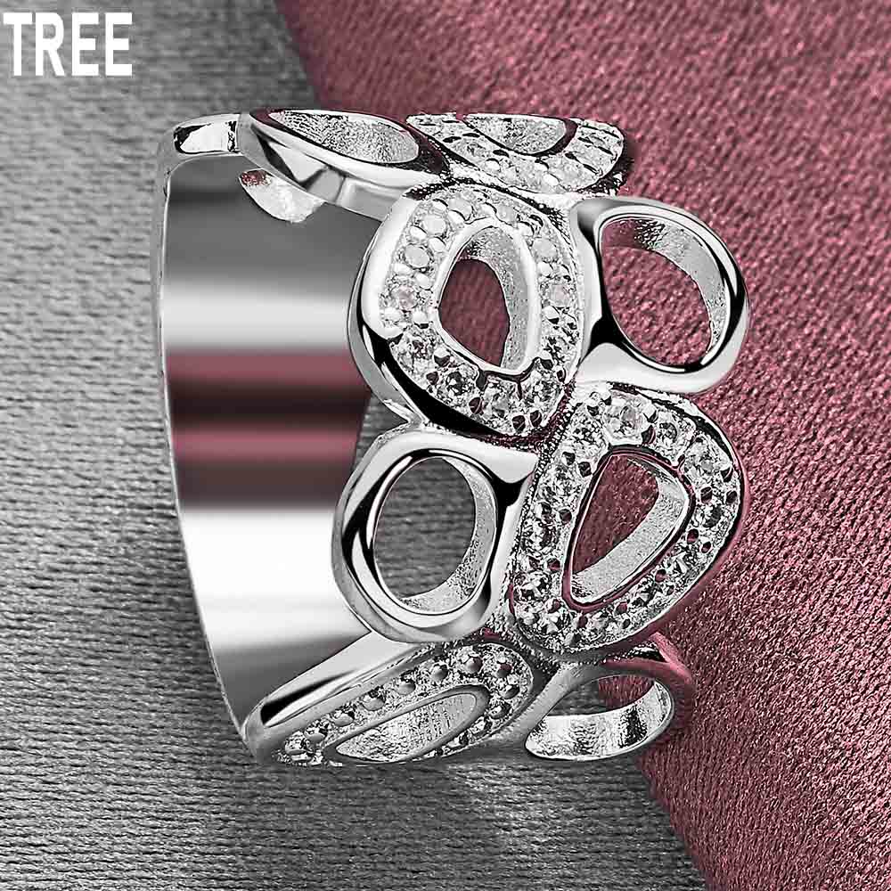 925 Sterling Silber AAA Zirkon Herz Exquisite Charme Mode Ring Schmuck