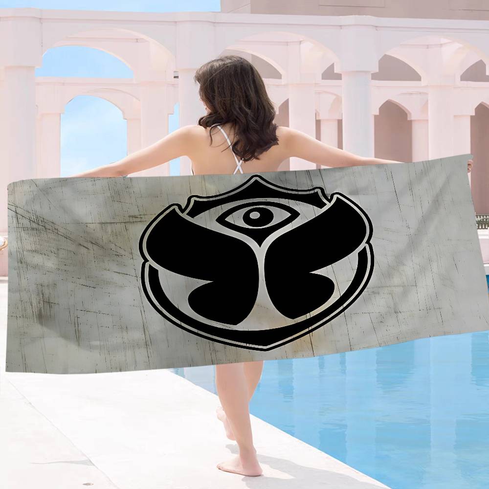 T-Tomorrowlands Music Logo Bath Towel Microfiber Soft Water Absorbing Breathable For Girl Kids Decorative Cartoon Beach Towel