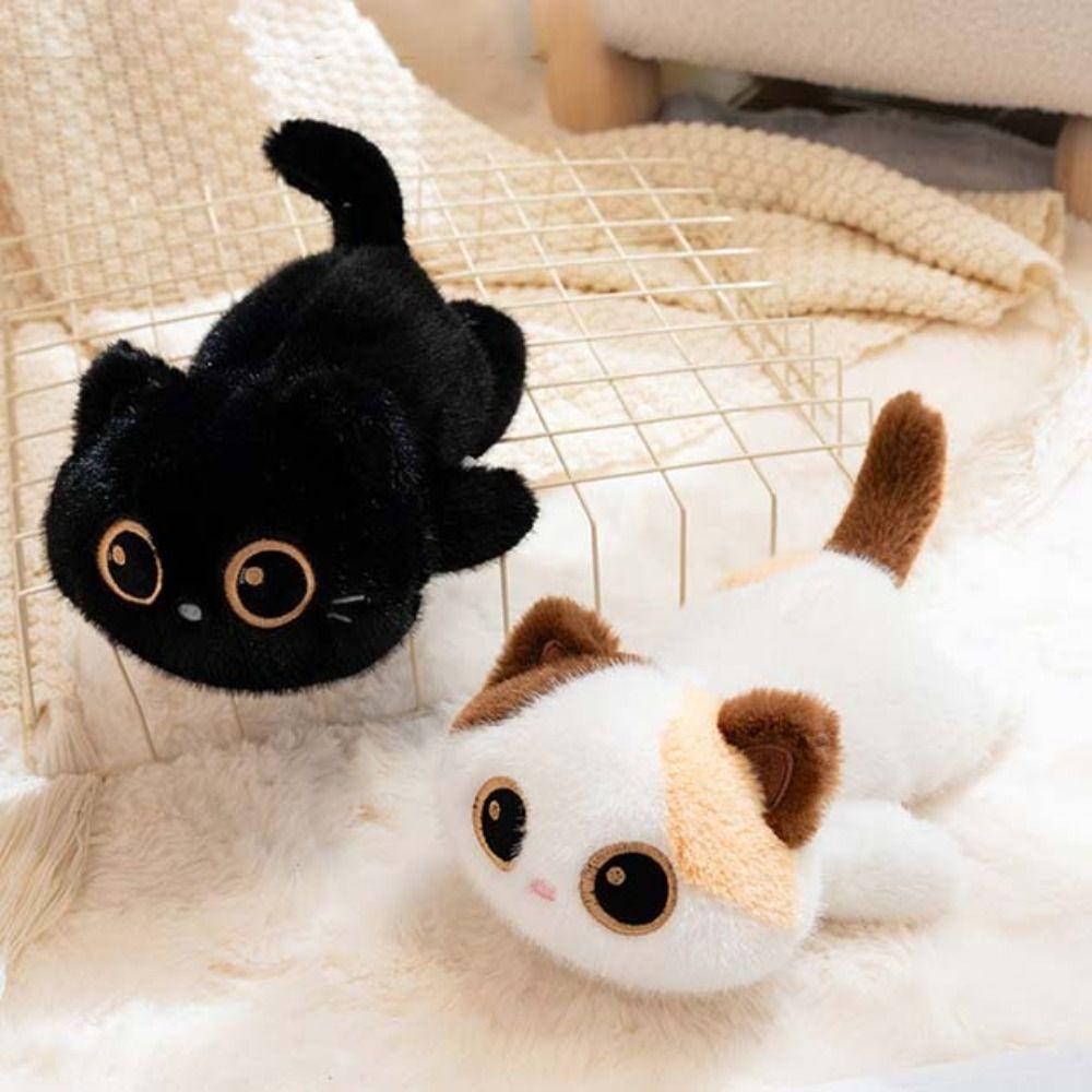 Cute Big Eyes Cat Plush Toy Realistic Texture Siamese Cat  Plush Doll  Birthday Gift