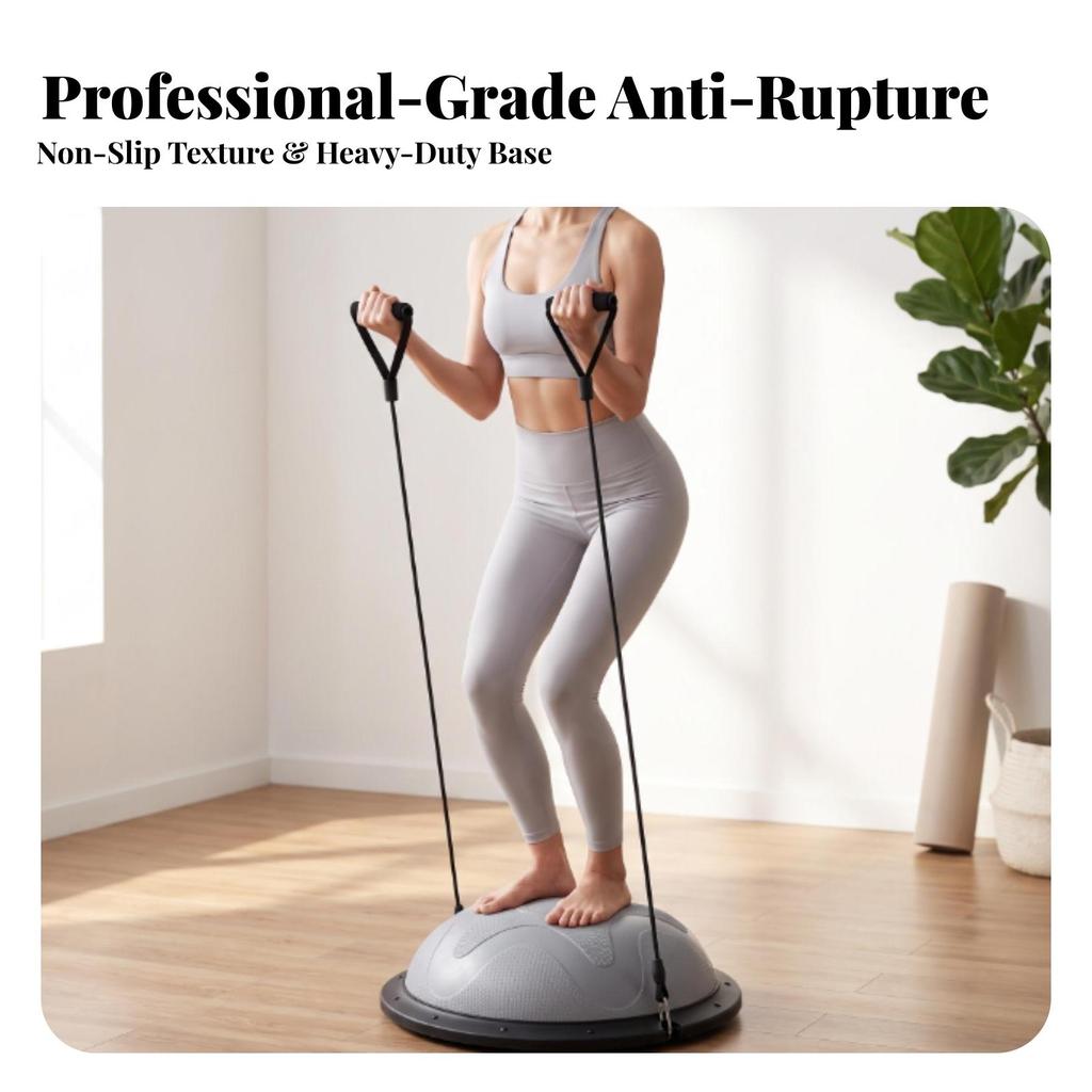 Half-Dome Balance Ball Textured with Resistance Rope Stability Dome