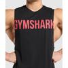 Gymshark Prime Drop Arm Tank Black Vivid Red A2c5w Rbwn