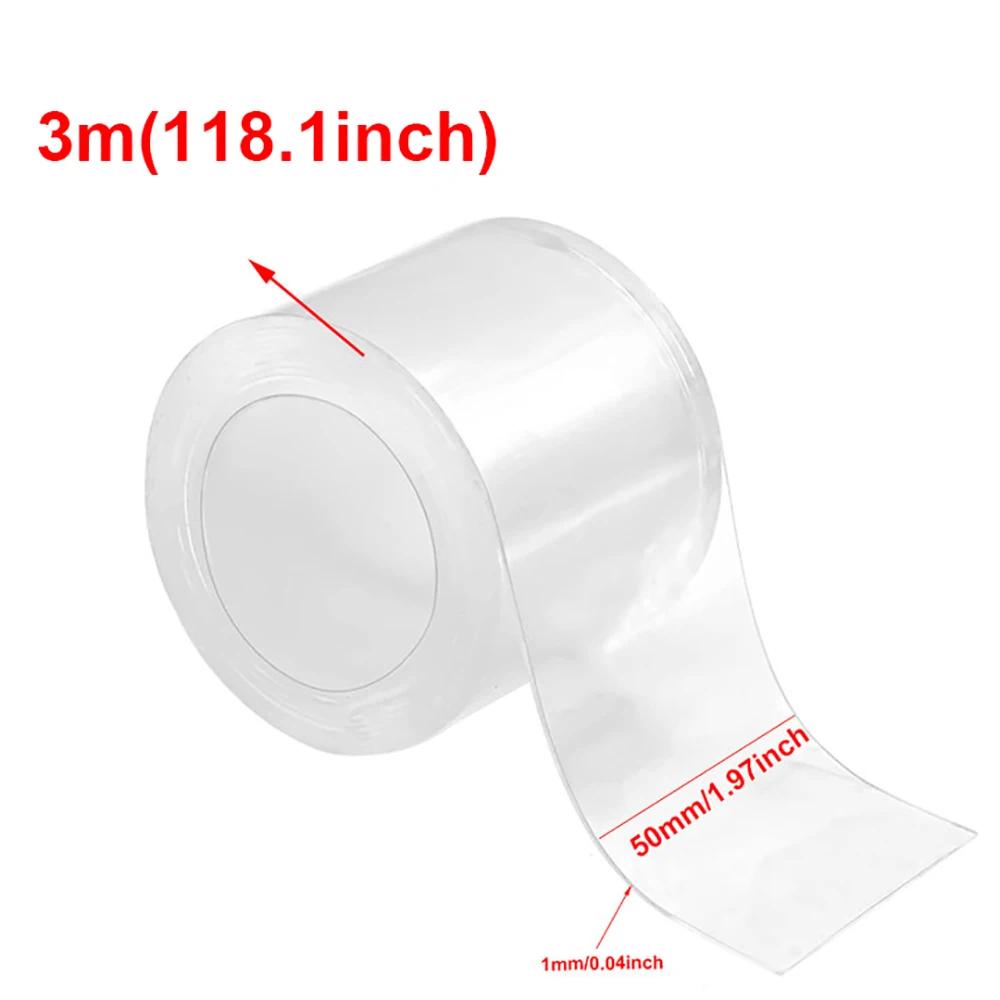 1M10M Fita Adesiva Dupla Face Ultrarresistente Fita Dupla Face Transparente Lavável Tiras Fita de Montagem para Decoração