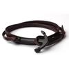 High-End Men's Leather Bracelet: Braided Rope with Alloy Fishhook Anchor