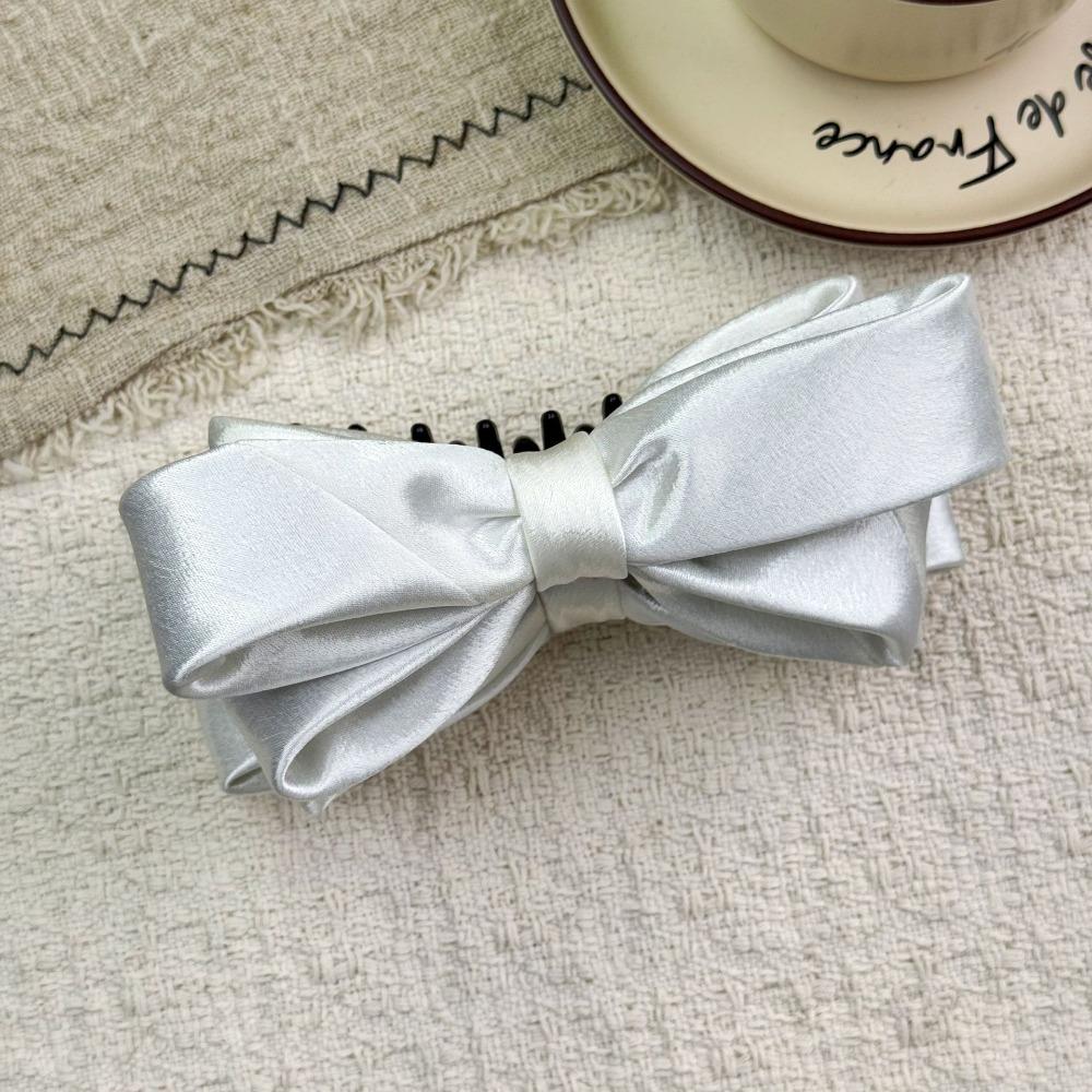 Strong Grip Bow Hair Clip Spring Mechanism High Ponytail Barrette Special Occasion Styling