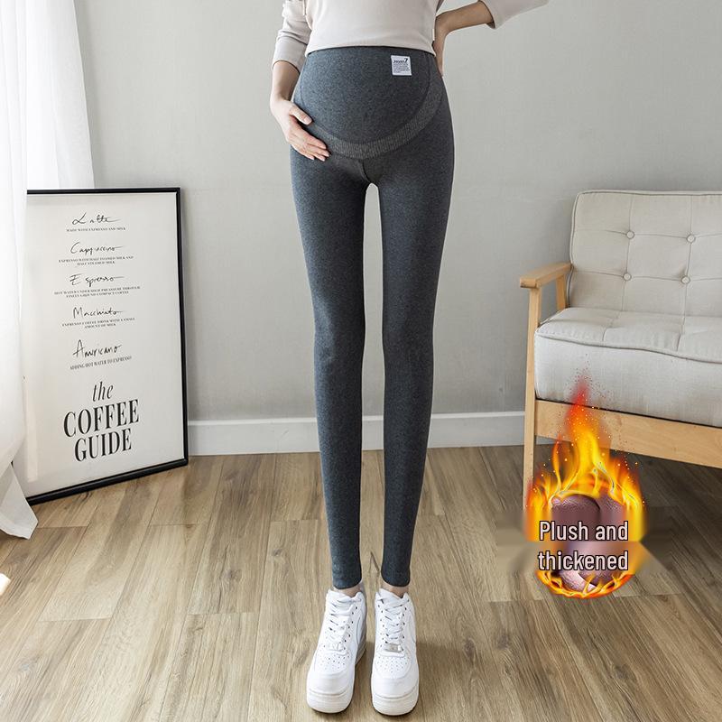 Maternity Leggings: Cotton Nine-Point Pants with Belly Support, Plus Size, Spring/Autumn Style, Plus Velvet for Pregnant Women.