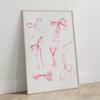 Trendy Girly Pink Bow Ribbon Nursery Cowgirl Art Poster Canvas Painting Wall Prints Picture for Living Room Home Decor