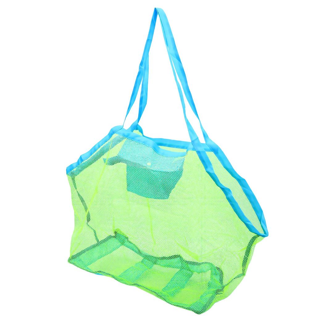 Large Mesh Beach Bag Sand Proof Quick Dry Storage Bag for Pool Toys Camping Boating Supplies Green