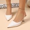 Fashion Plus Size 2025 New Slingbacks Women's High Heels Pointed Toe Thin Heels Shallow Slip On Pumps for Fashion Party & Dress Sandals