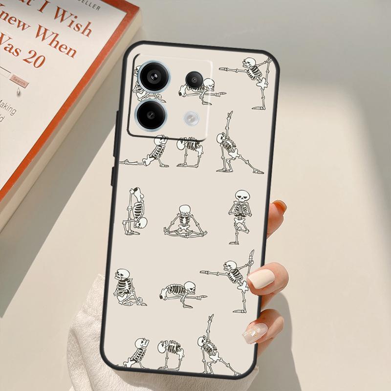 Skeleton Yoga Funda For Xiaomi Redmi Note 14 13 10 11 12 15 Pro Plus Case For Redmi 15 14C 12C 10C 13C 15C
