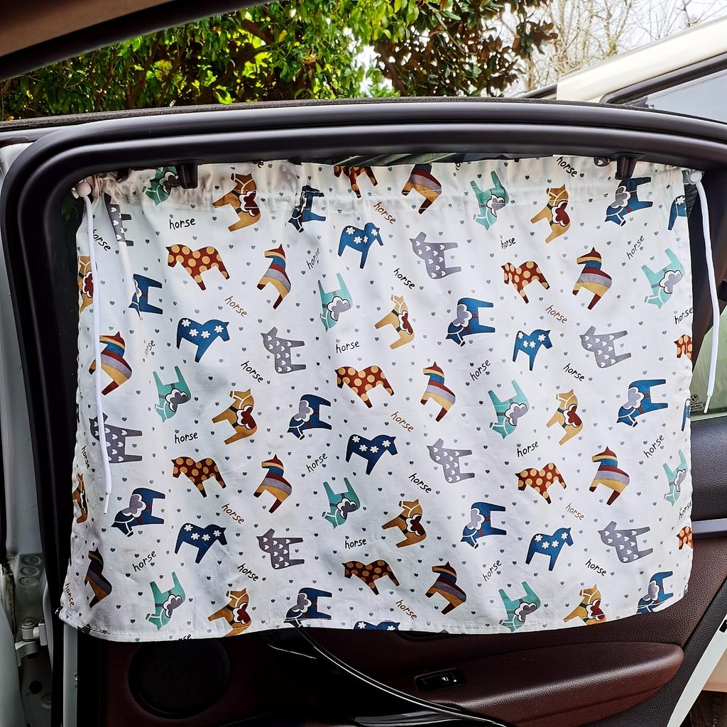 Cartoon Patroon Auto Raam Gordijn Zonnescherm, Universeel Omkeerbaar UV & Warmte Blokkator, Essentieel Auto Interieur Accessoire
