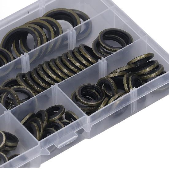 110 Pcs 8 Sizes Oil Seal Washer Automotive Drain Plug Gaskets Oil Crush Washers M6 M8 M10 M 12 M14 M16 M20