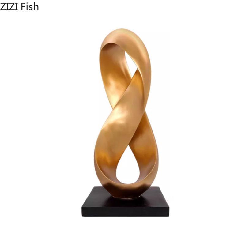 Kreative Goldene Band Statue Ornamente Schreibtisch Dekoration Abstrakte Handwerkskunst Minimalistische Verdrehte Knoten Skulptur Raum Ästhetische Dekoration