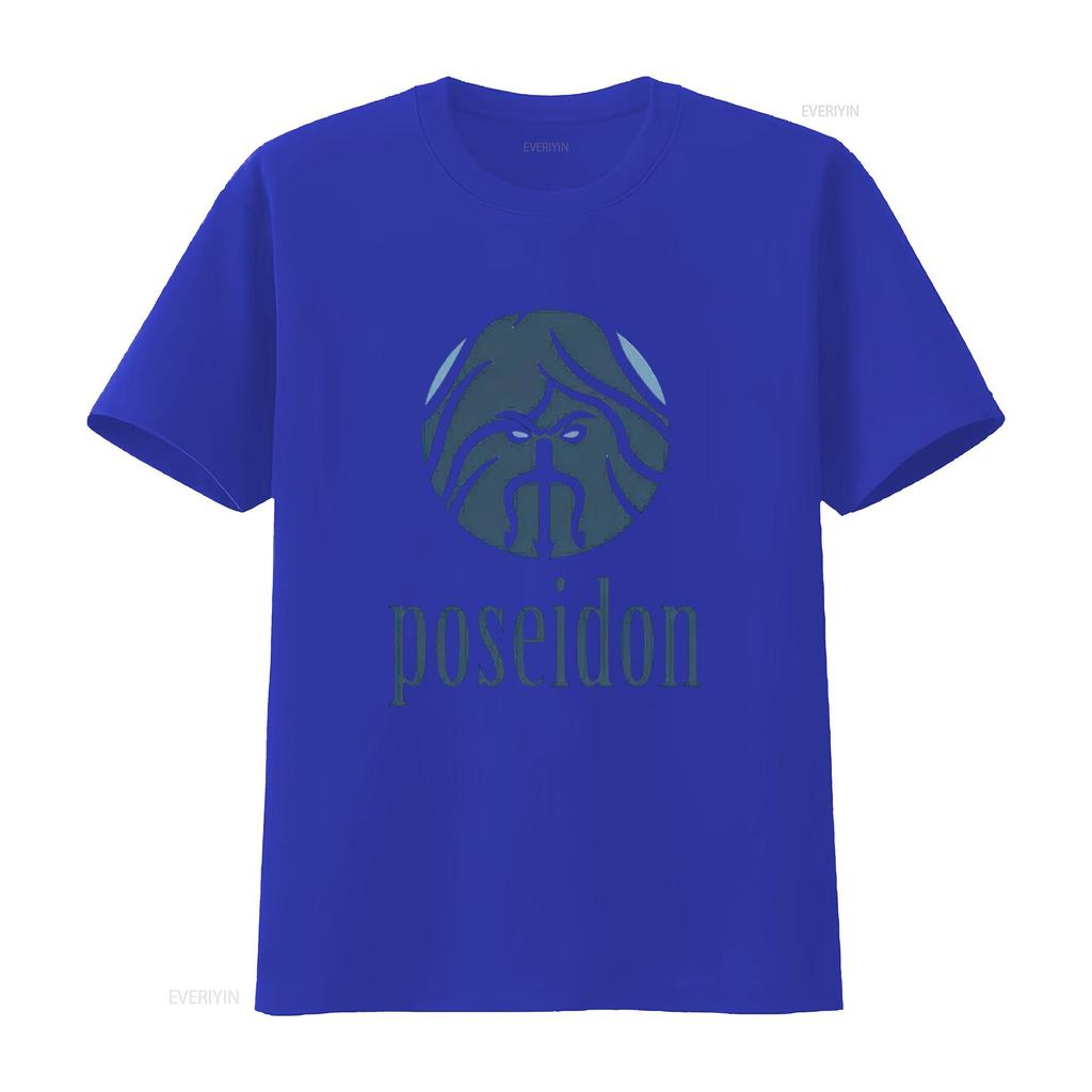 POSEIDON Klassisches Herren T-Shirt Weiß X-Large vintage gewaschenes Oberteil für den Alltag Dehnbar Weich homme Designer-Kleidung Unisex