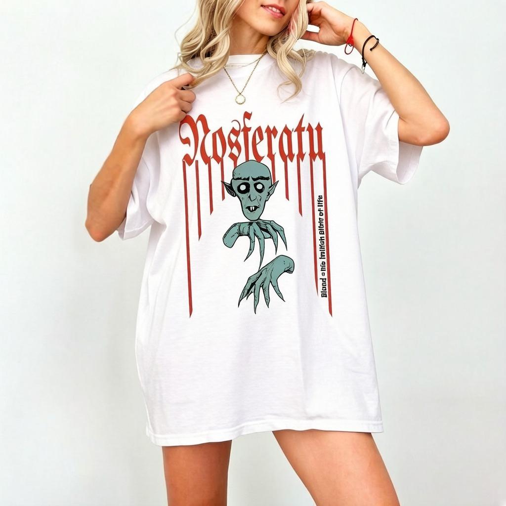 

Retro Gothic Vampire Horror Movie Costume Summer New Style Cotton Casual Fashionable Printed TShirt for Both Unisex and Women 2XL