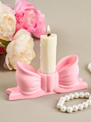 3D Tatlı Papyon Şamdan Silikon Kalıp DIY Yaratıcı Fiyonk Mumluk Tabanı Kil Beton Kalıplar Reçine El Sanatları Yapımı Ev Dekoru