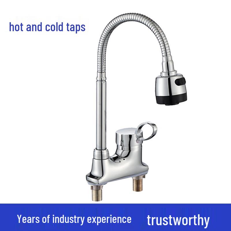 Minxi Copper Dual-Handle Hot & Cold Mixer Faucet