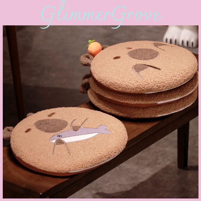 Seat Cushion Capybara Office Thick Cartoon Chair Pad Capybara Backrest Pillow