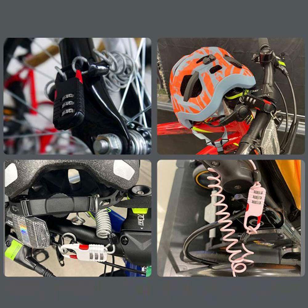 Three Digit Password Bicycle Rope Lock Zinc Aluminum Zinc Zinc Alloy Bicycle Safety Rope Lock Men/Women