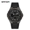 Sanda Men's Multifunctional Dual Display Luminous Waterproof Sports Watch for Teens
