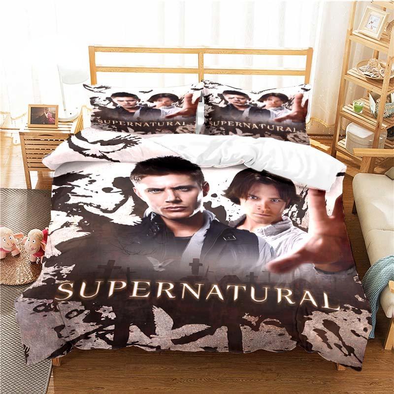 Supernatural Pattern Duvet Cover Set Bedding for Aldult Kids Bed Set Game Quilt Cover Comforter Cover Bedding Set