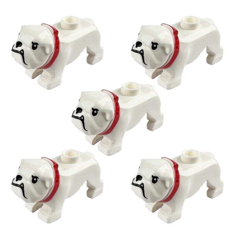 Mattoncini Compatibili Animali per Bambini MOC cane da Polizia con pelo dorato husky bulldog chihuahua modello mattoncini bambini Giocattoli Fai da Te 5p