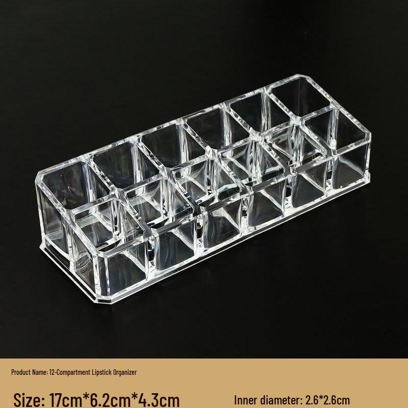 Прозрачная акриловая подставка-дисплей для помад - Многоместный органайзер для косметики