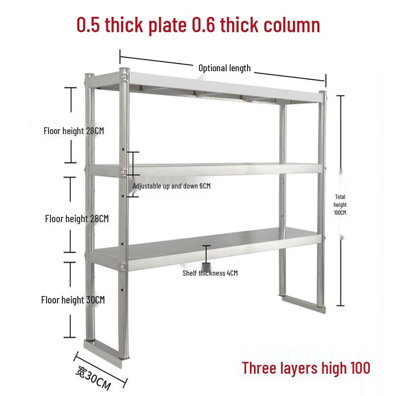 Heavy-Duty 3-Tier Stainless Steel Kitchen Workstation