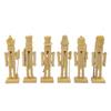 6Pcs Natural Wooden Unfinished Nutcrackers Ornament Artistic Tabletop Display For Kids Crafting And Festives Decoration
