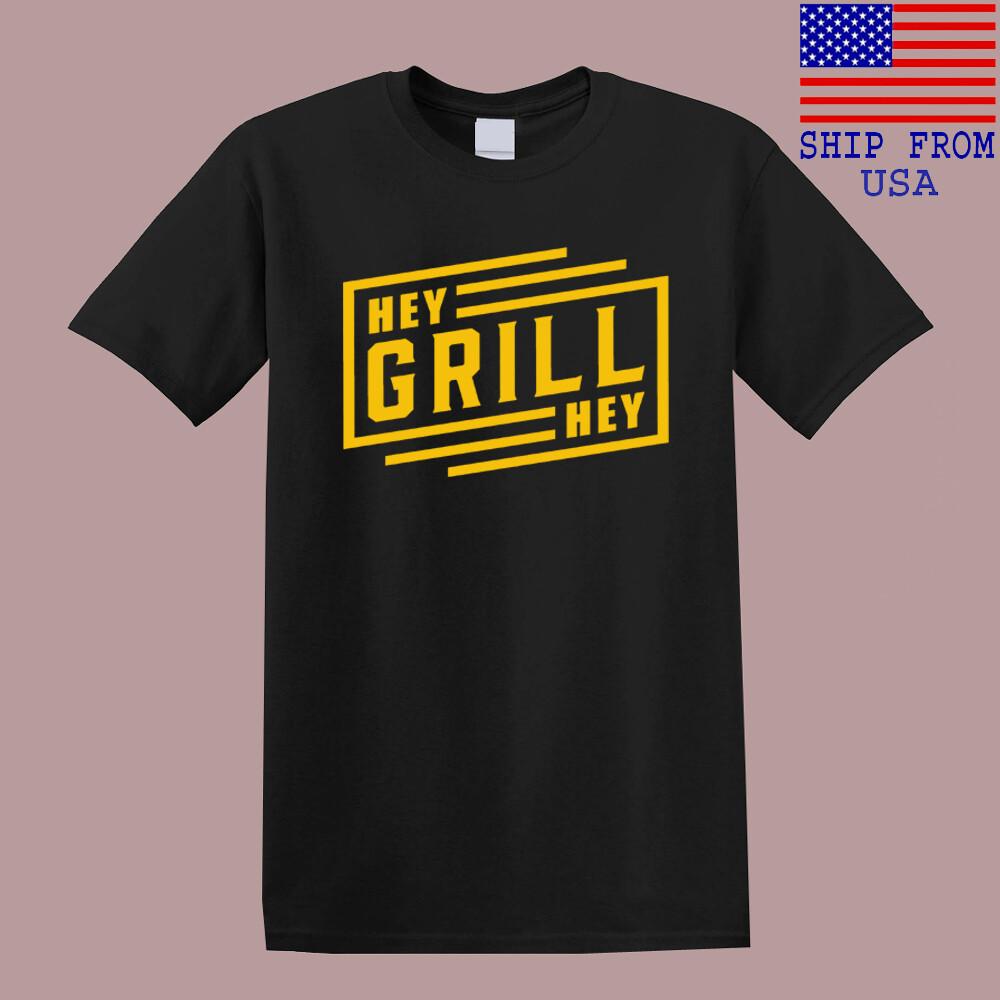 Hey Grill Hey BBQ amp; Grilling Men#039;s Black Size S5XL Unisex T-Shirt XL