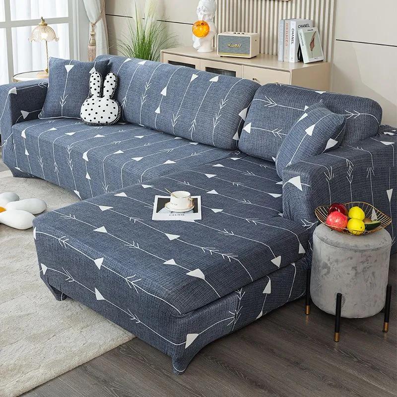 Impressionist Fashion Cotton Sofa Double Pattern Armrest Sofa Cover Fabric Seat Cover for Home Decor