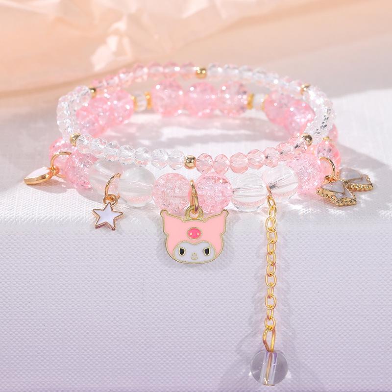 Cinnamoroll & My Melody Crystal Beaded Friendship Bracelet - High-End Versatile Women's Jewelry