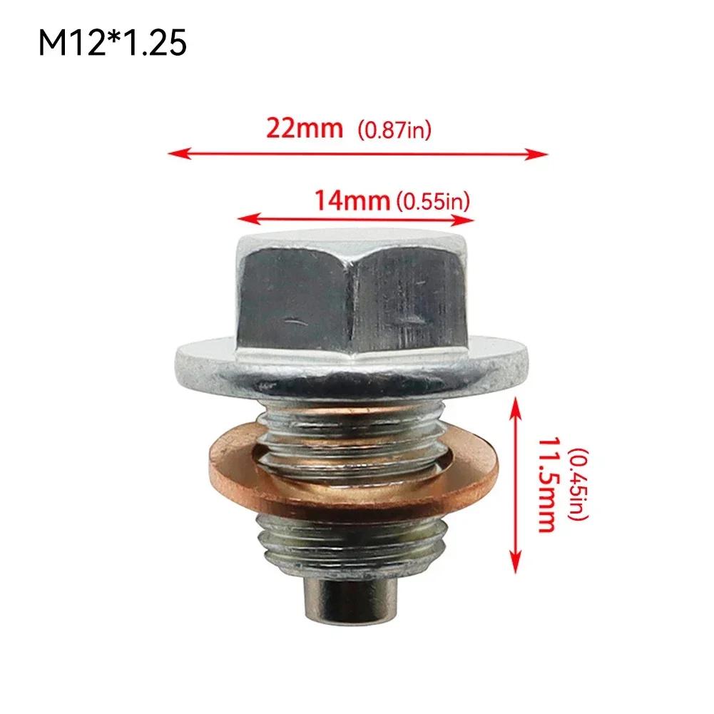 M12x1.25 M14x1.5 M12 x1.75 Stainless Steel Oil Drain Plug Bolt Magnetic Oil Drain Sump Nuts Durable Auto Engine Protection Part