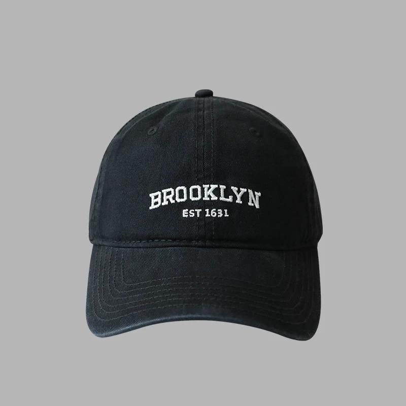 Soft Cotton Letters Baseball Cap for Women Men Retro Embroidery Curved Brim Hat Unisex Ponytail Hip Hop Dad Trucker Sun Hats