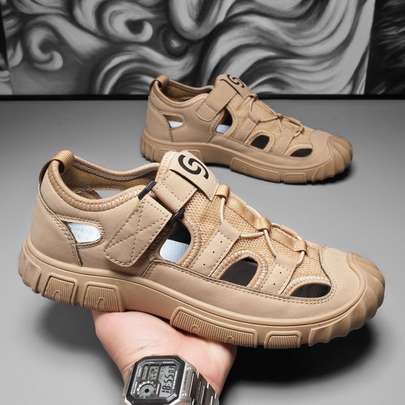 Sandaler Herre Nye Sommer Utendørs Fjellklatring og Vading Sport Strandsko Herre Uttrekkbare Baotou Hulesandaler