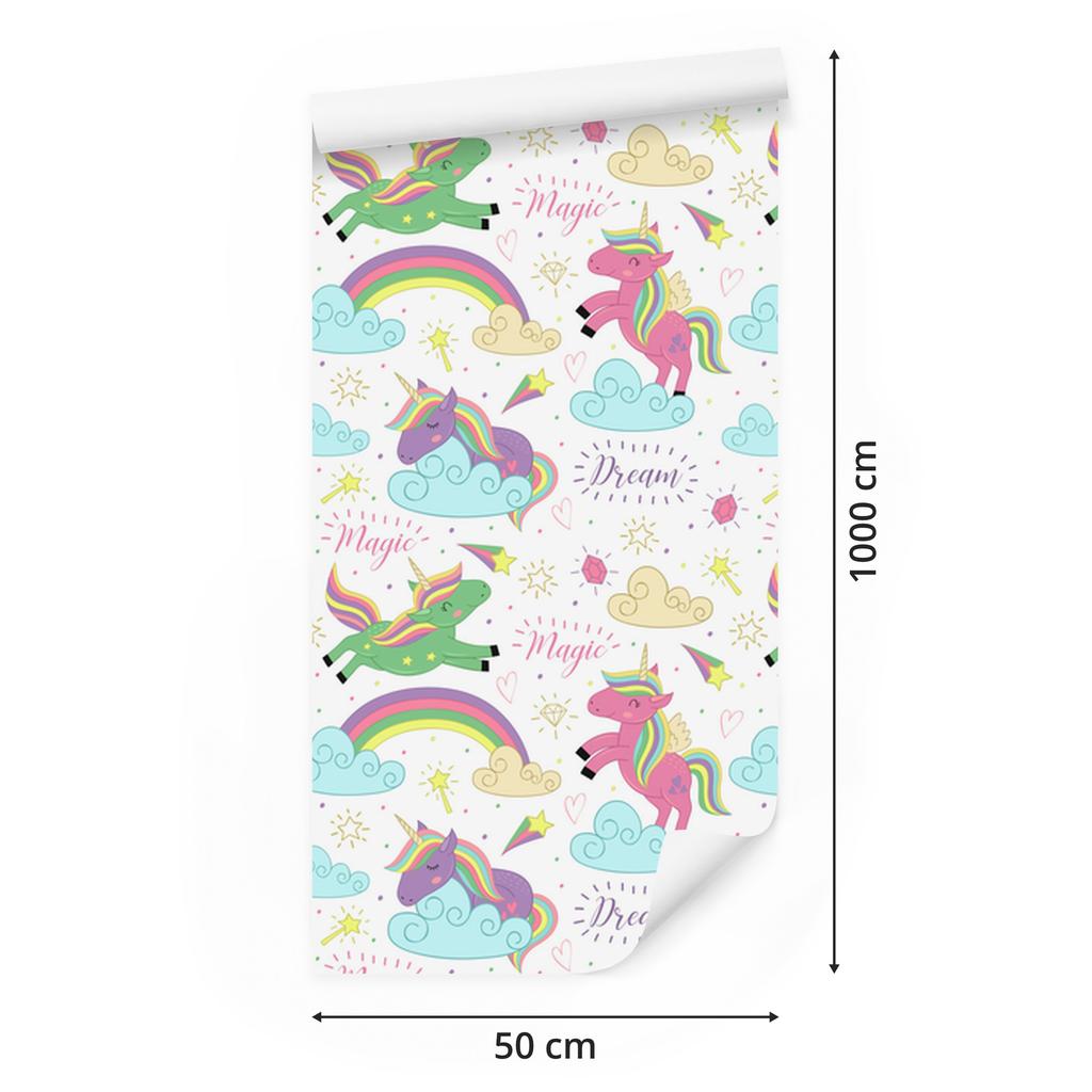 Magical Unicorns Wallpaper for Living Room and Bedroom 50x1000