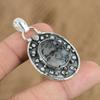 Anniversary Gift For Her Natural Black Rutile Gemstone Pendant 925 Silver