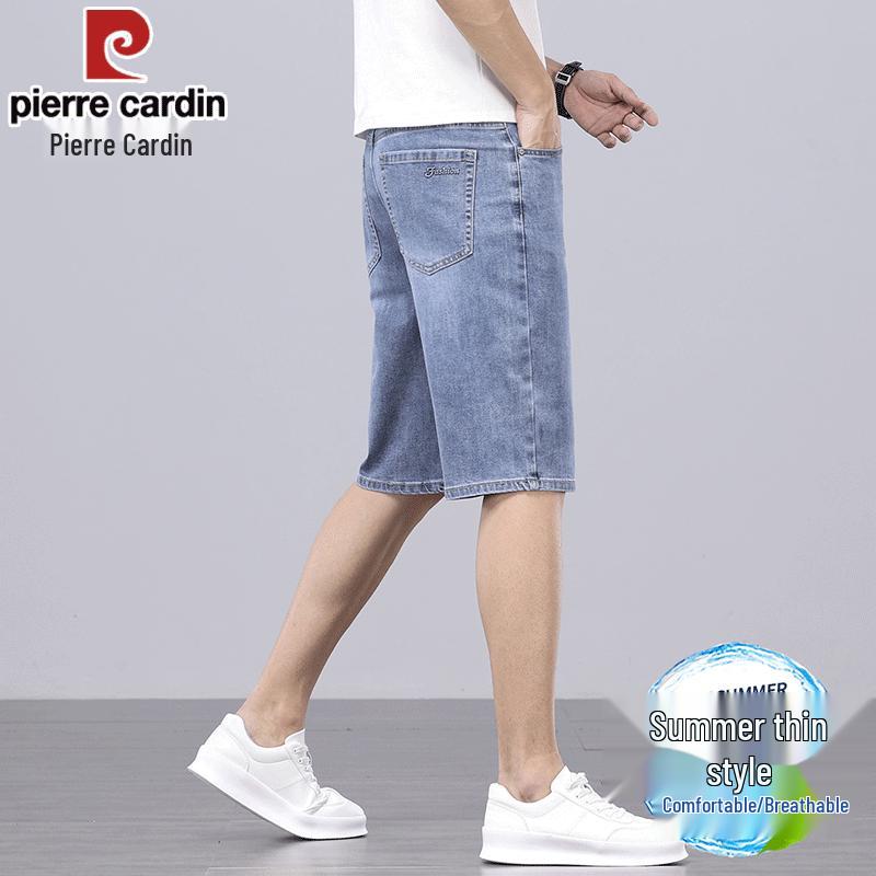Pierre Cardin Men s Straight-Leg Thin Denim Shorts 31 синий