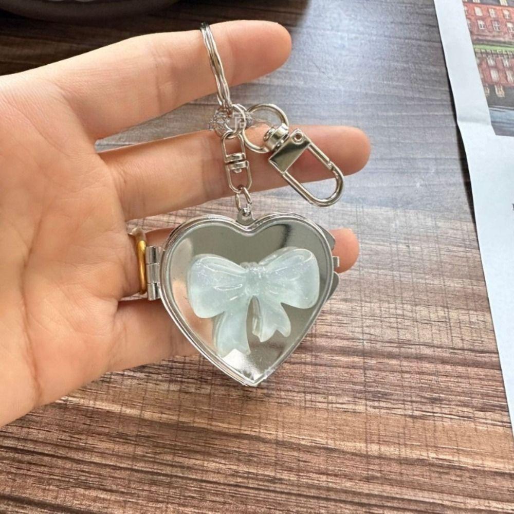 Double Sided Mirror Bag Hanging Keychain Korean Cosmetic Mirror Key Chain  Women