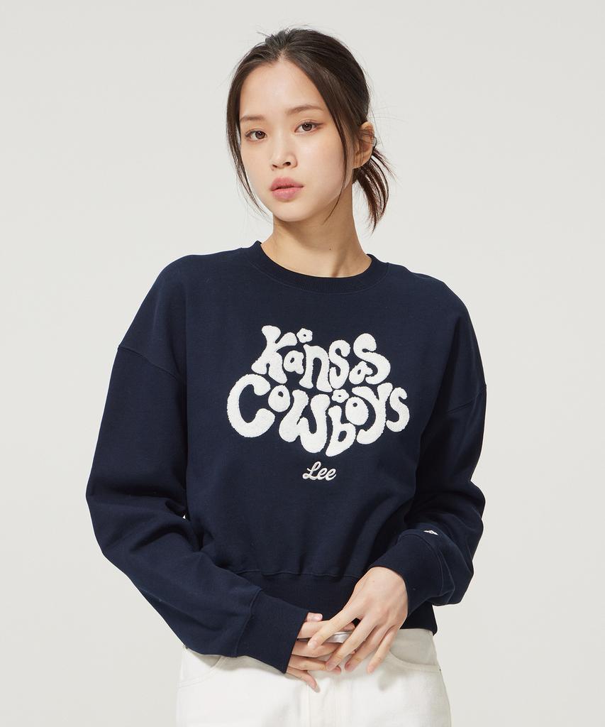 LEE Women Kansas Boucle Logo Sweatshirt Navy