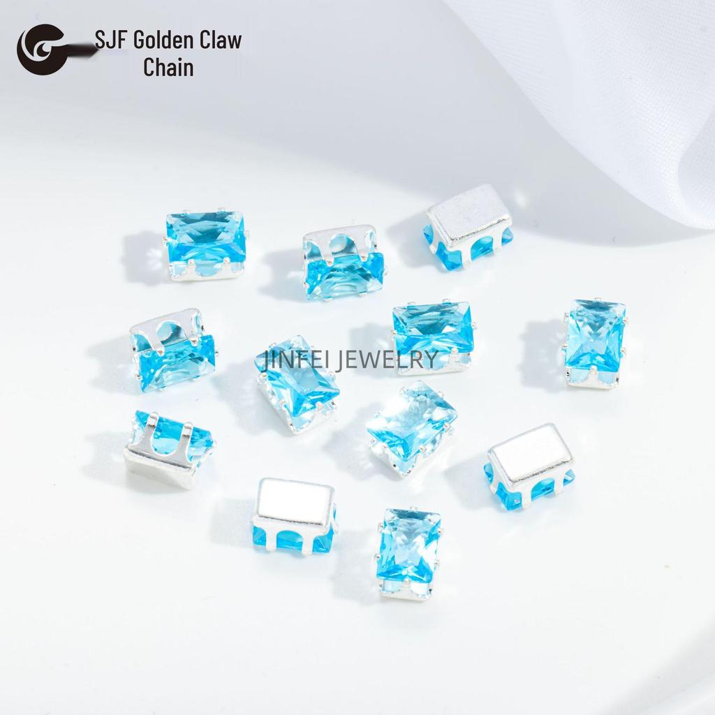 50-Piece DIY Jewelry Pack: Colorful Rectangular and Square Gemstone Drills