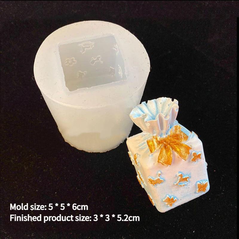 Christmas Gift Box Silicone Mold Exquisite Size Gift Box Gypsum Ornament Mold DIY Drip Glue Mold Jewelry Box Christmas Ornament