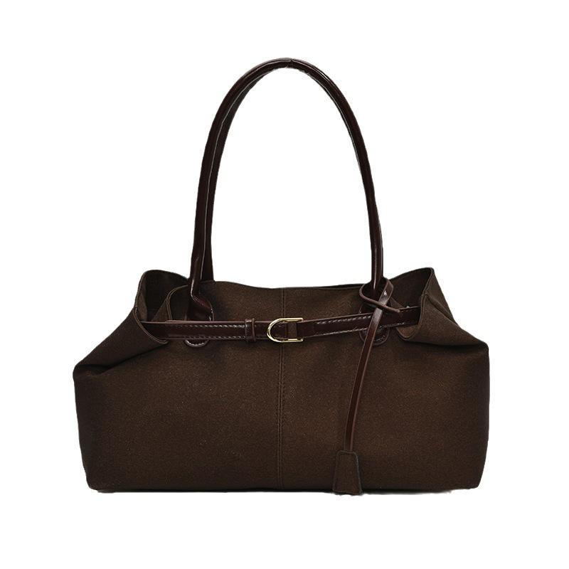 Premium sense large capacity fashionable retro tote bag women's 2025 new niche simple casual underarm shoulder bag