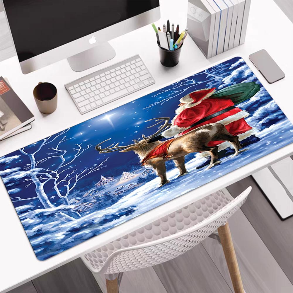 Christmas Santa Claus Theme Mouse Pad, Non Slip Rubber Base, Multifunctional Office & Home Decor, Perfect for Workspace Personalization.