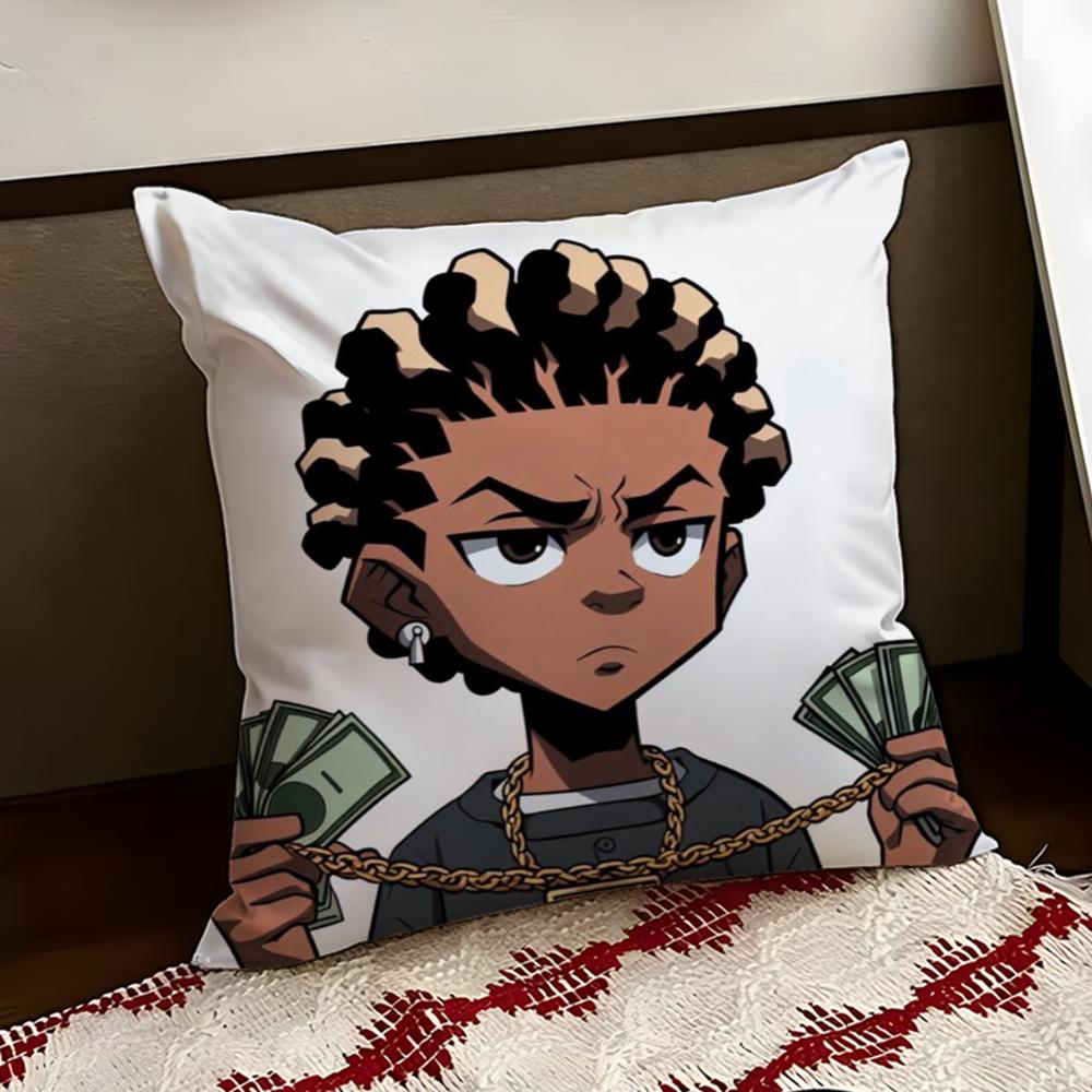 

Cartoon ABoondocks Retro Cushion Cover Reversible Soft Durable Pillow Cover Home Car MultiScene Use for Daily Comfort 30X30cm