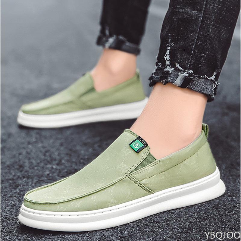 New Men's Canvas Flats Breathable Non Slip Board Shoes Fashion Comfortable Male Bean Bean Shoes Casual Light Flat Homme